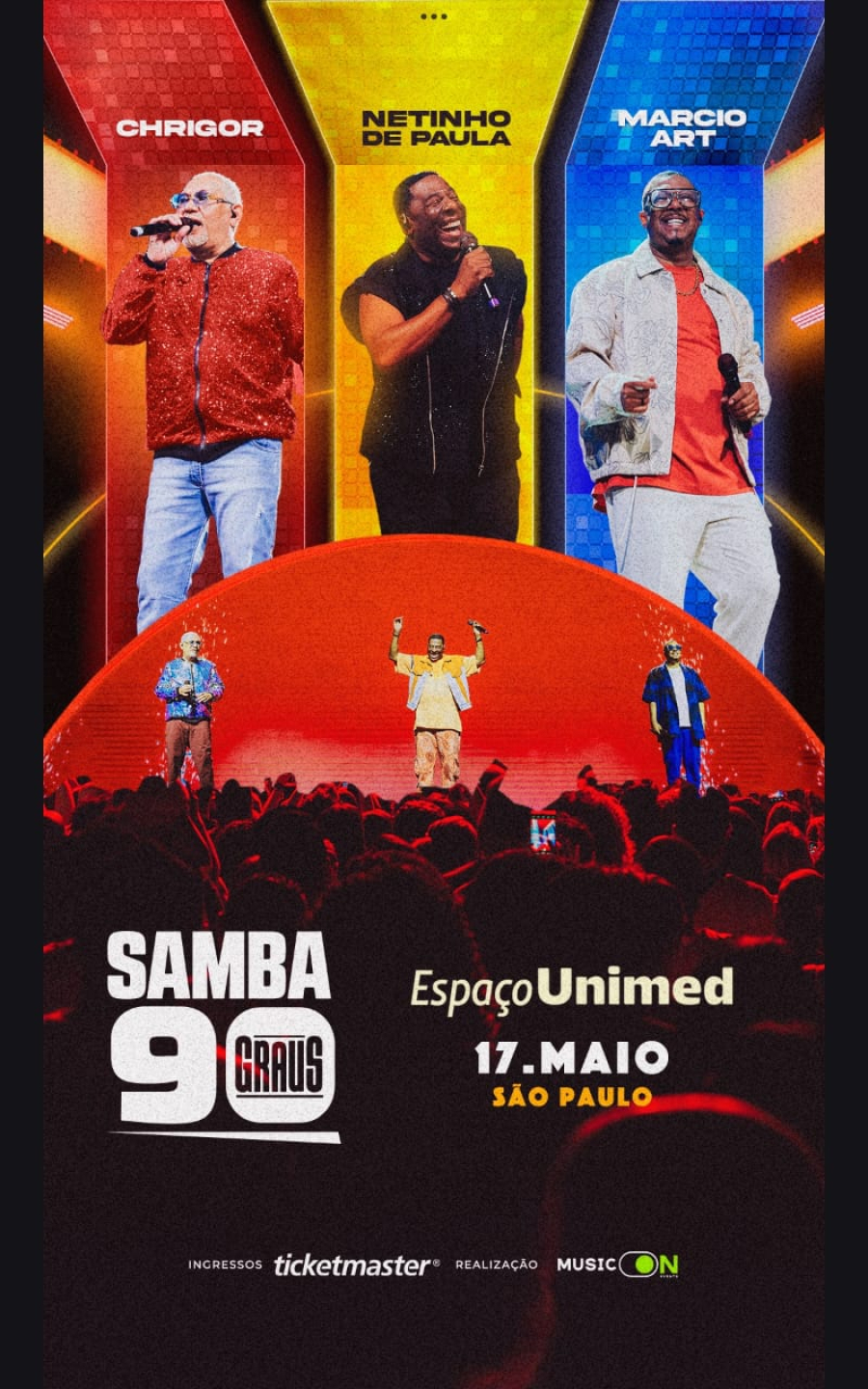 Netinho de Paula, Chrigor e Márcio Art voltam ao Espaço Unimed no próximo dia 17 para lançamento do DVD 